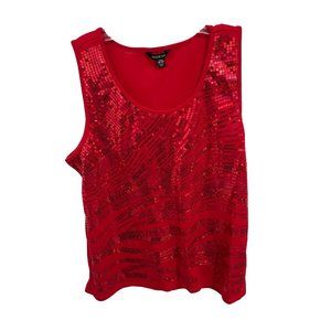 George Sequins Red Tank Woman’s Size 18-20